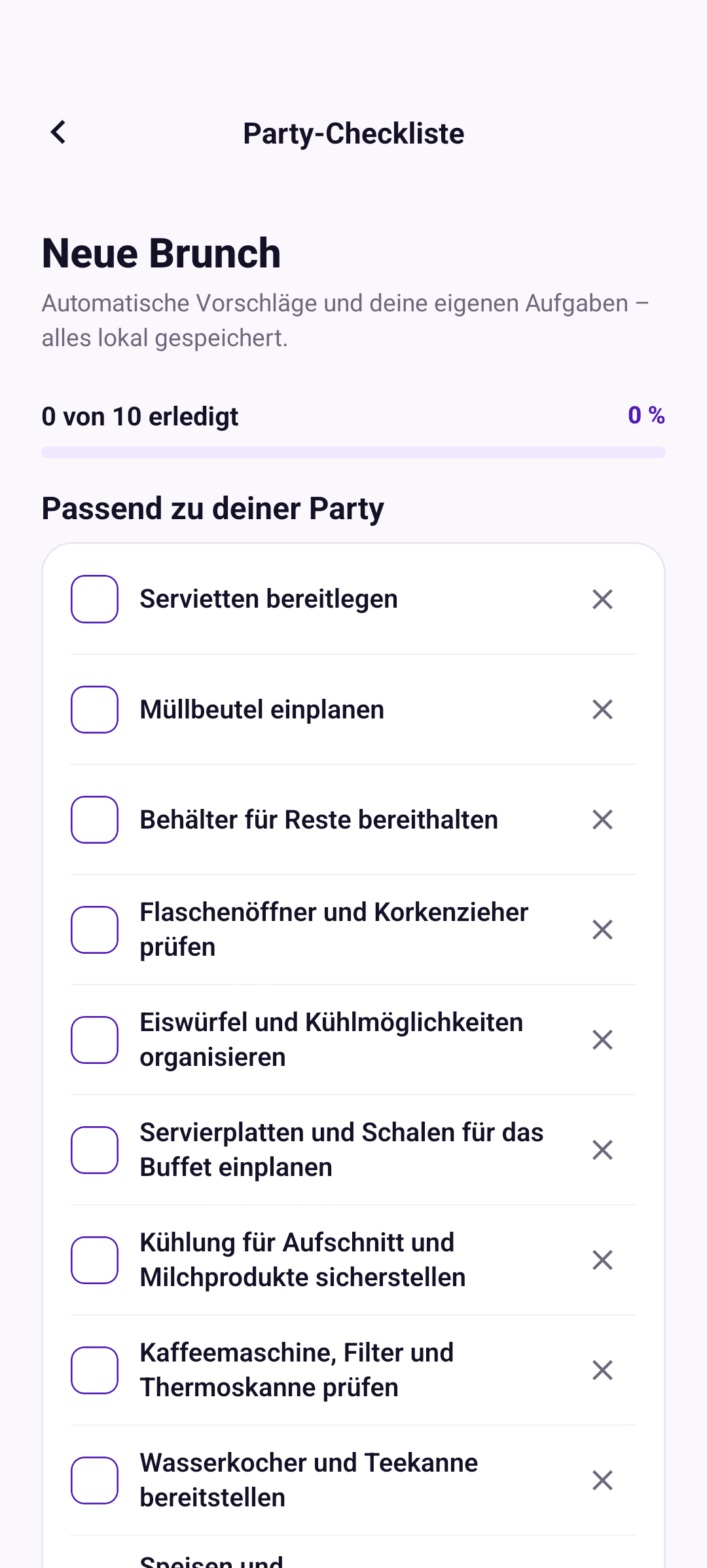 PlanParty Nicht nur Essen und Getränke im Blick behalten