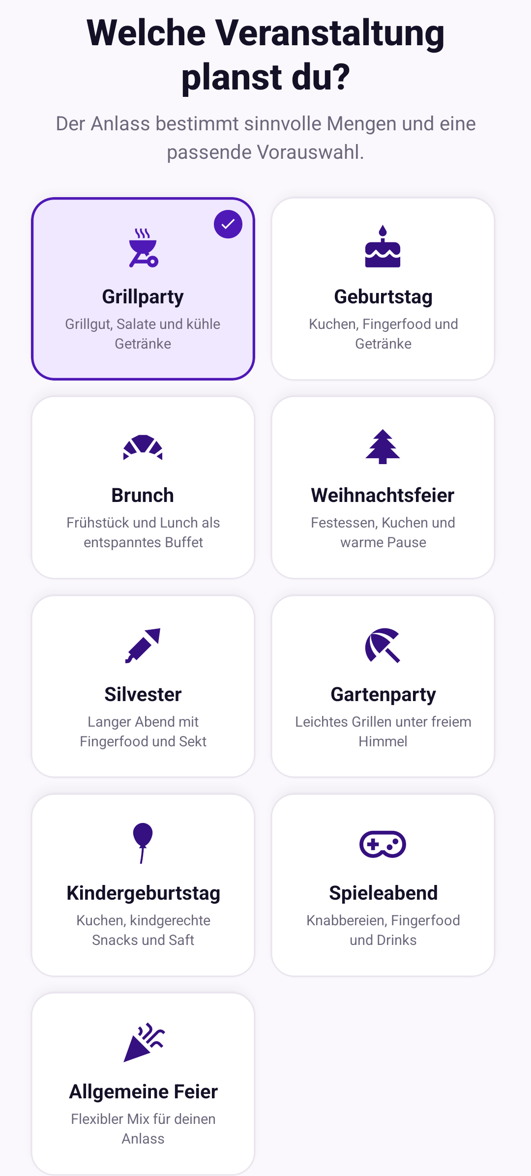 PlanParty Passend zu deinem Anlass planen